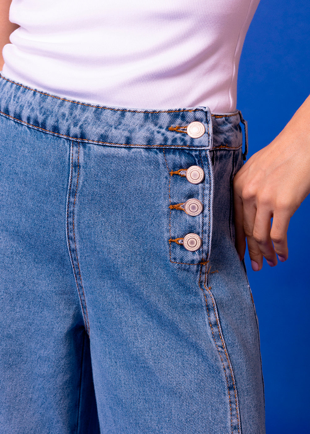 Calça Jeans Sawary Super Wide Leg - 283631 AZUL