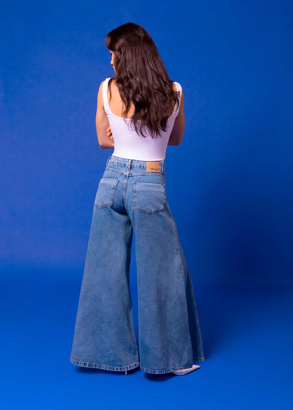 Calça Jeans Sawary Super Wide Leg - 283631 AZUL