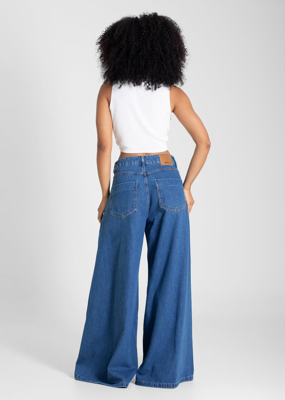 Calça Jeans Sawary Super Wide Leg - 283644 AZUL