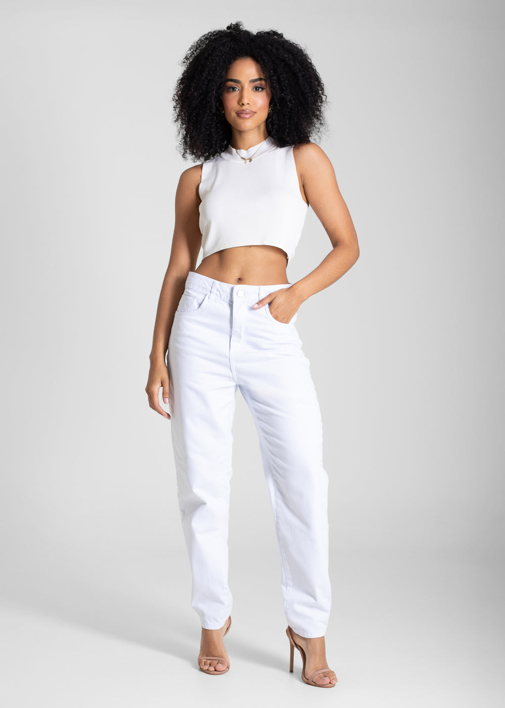 Calça Sarja Sawary Mom - 283646 BRANCO