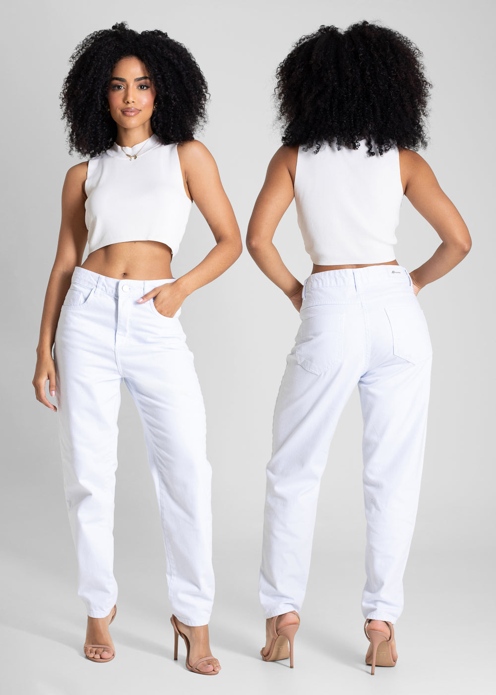 Calça Sarja Sawary Mom - 283646 BRANCO