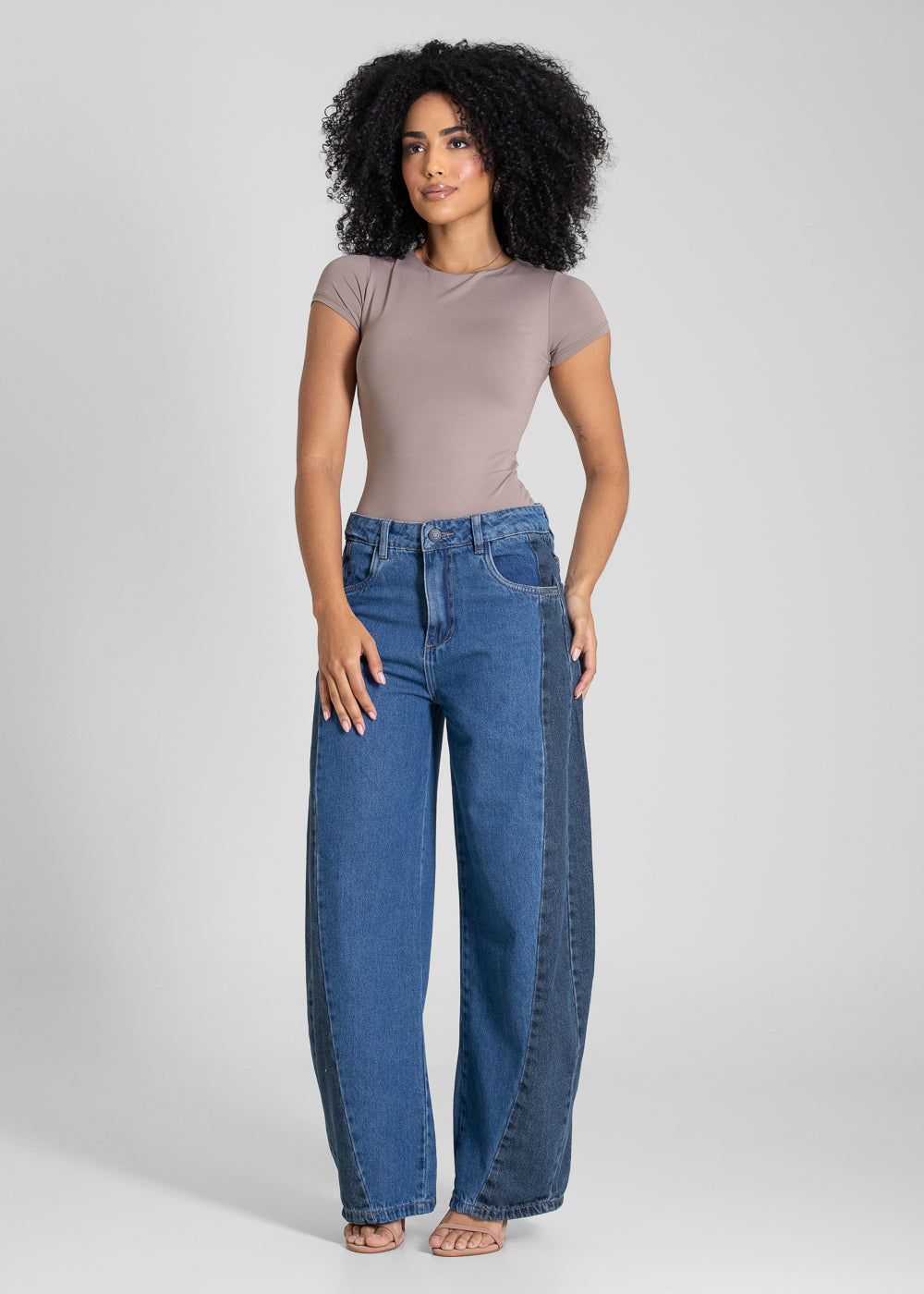Calça Jeans Sawary Balloon Bicolor - 283652 AZUL