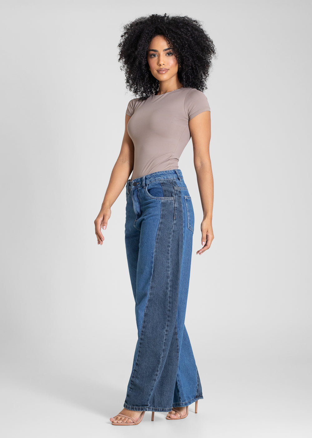 Calça Jeans Sawary Balloon Bicolor - 283652 AZUL