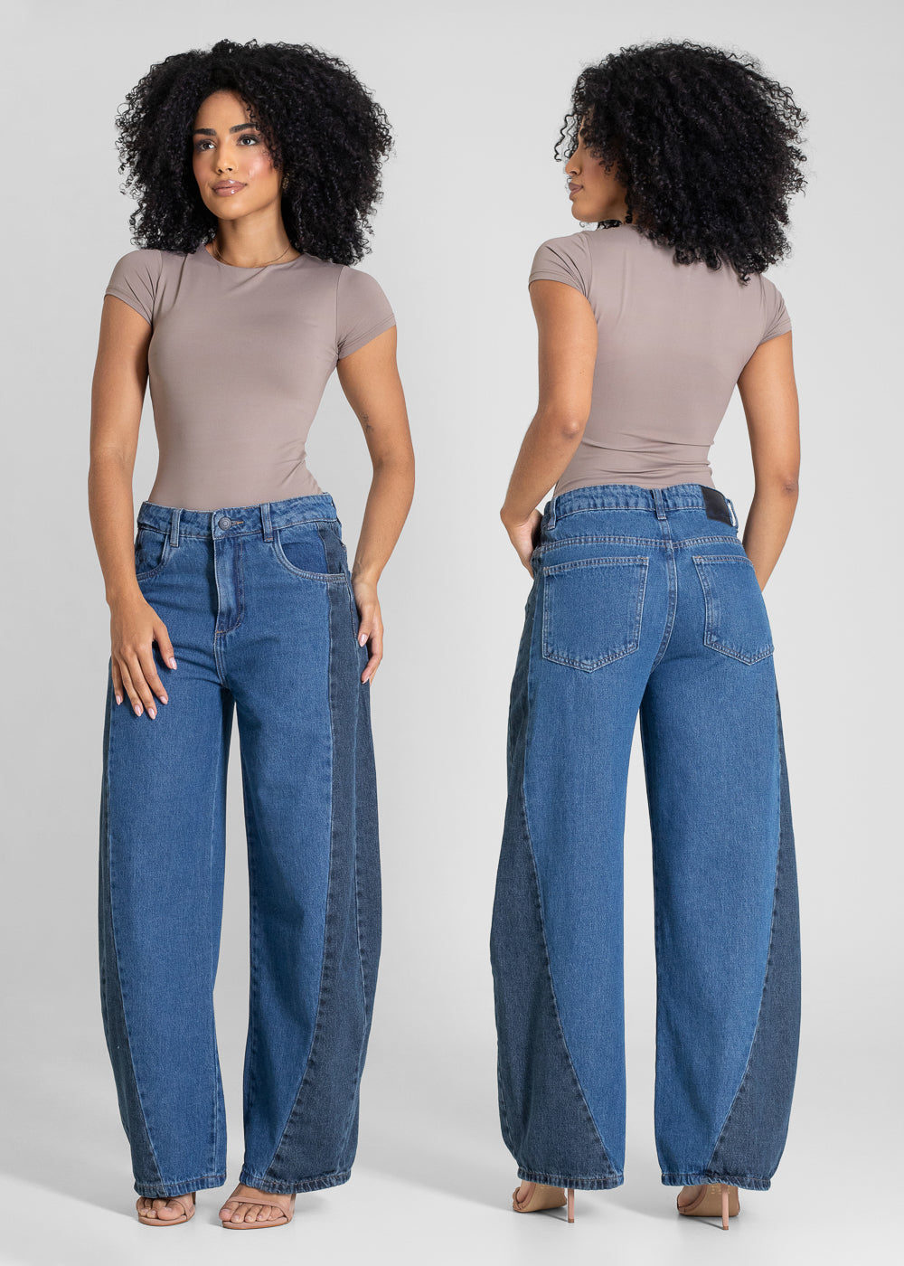 Calça Jeans Sawary Balloon Bicolor - 283652 AZUL