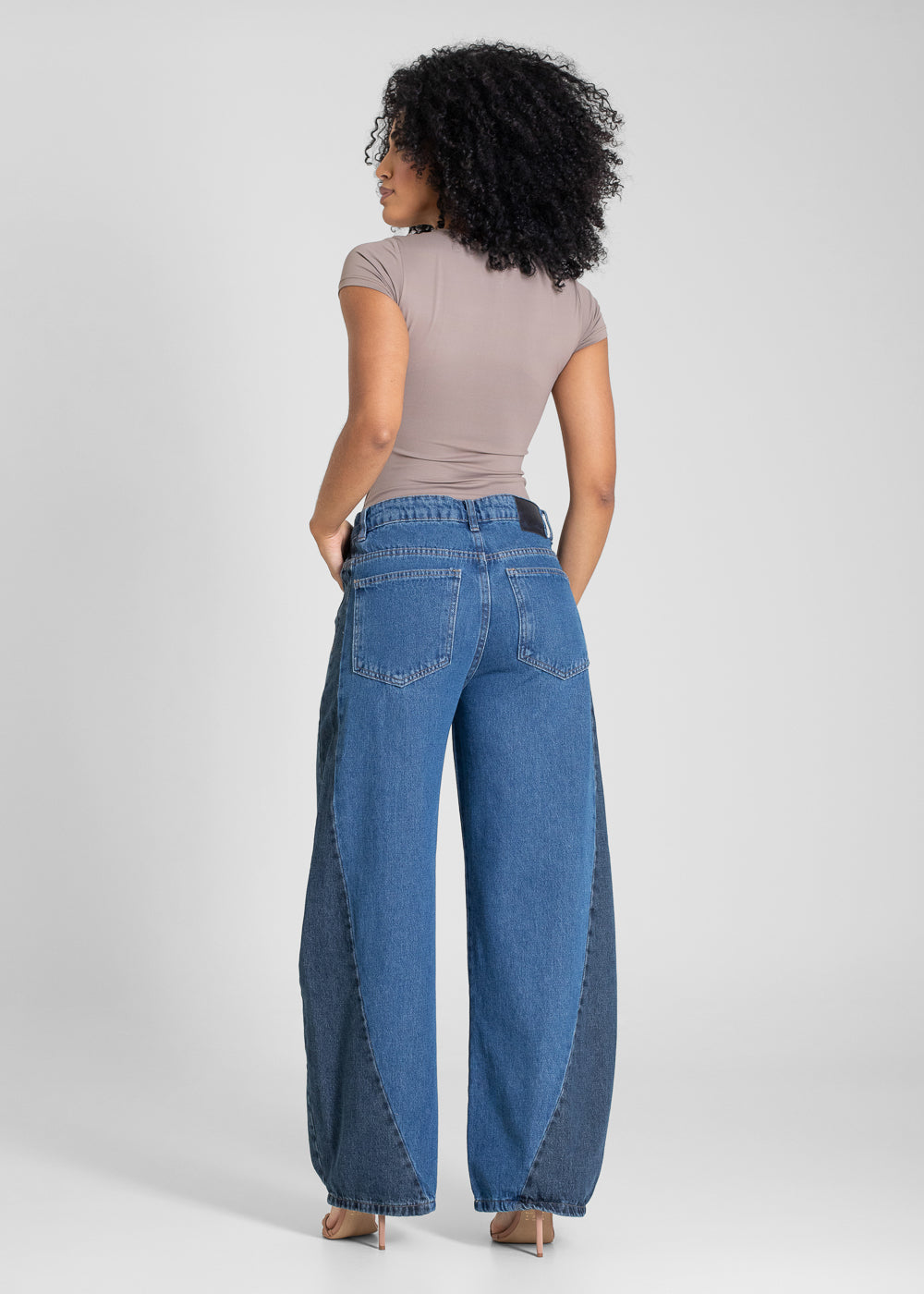 Calça Jeans Sawary Balloon Bicolor - 283652 AZUL