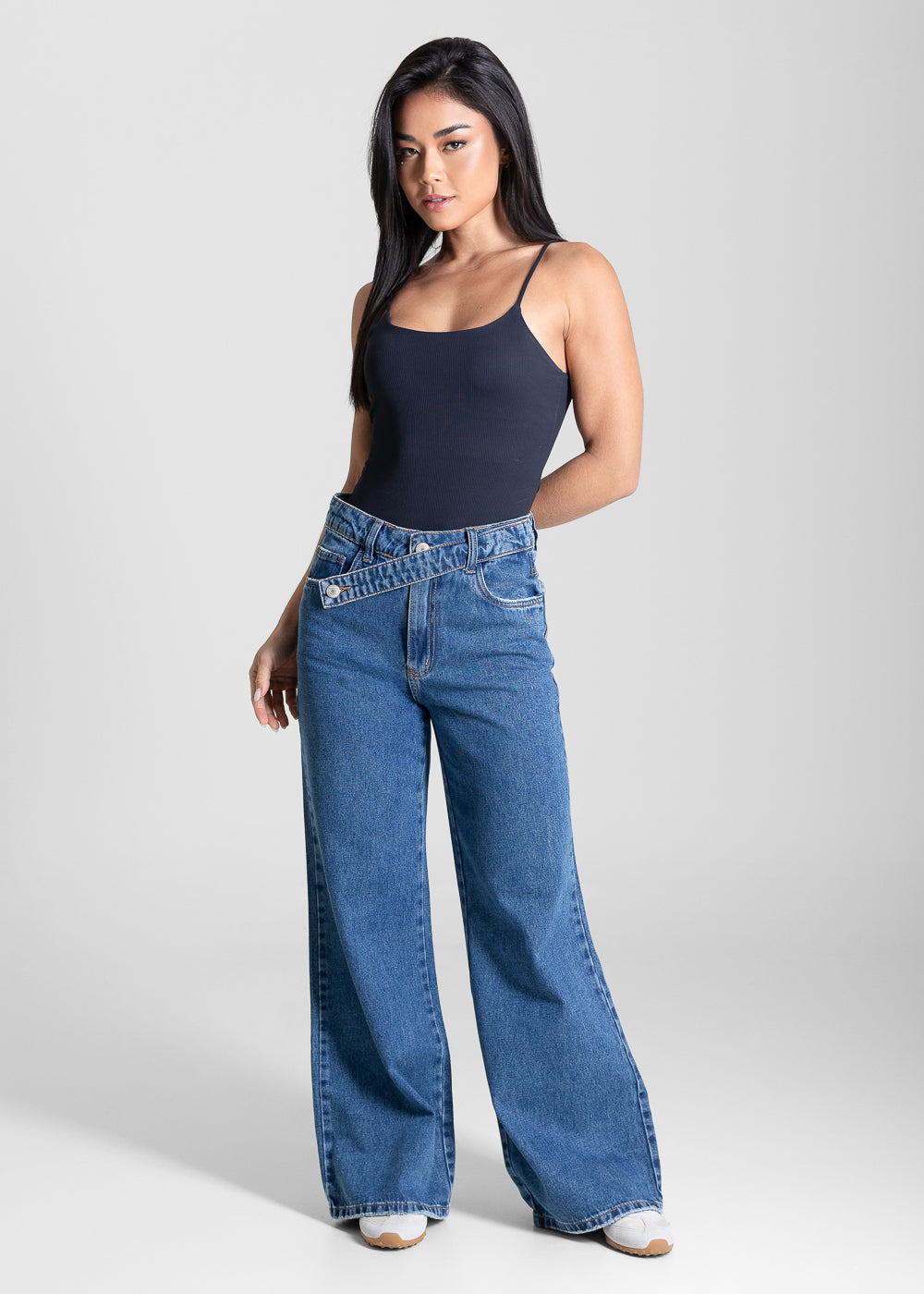Calça Jeans Sawary Wide Leg Petit - 283657 AZUL