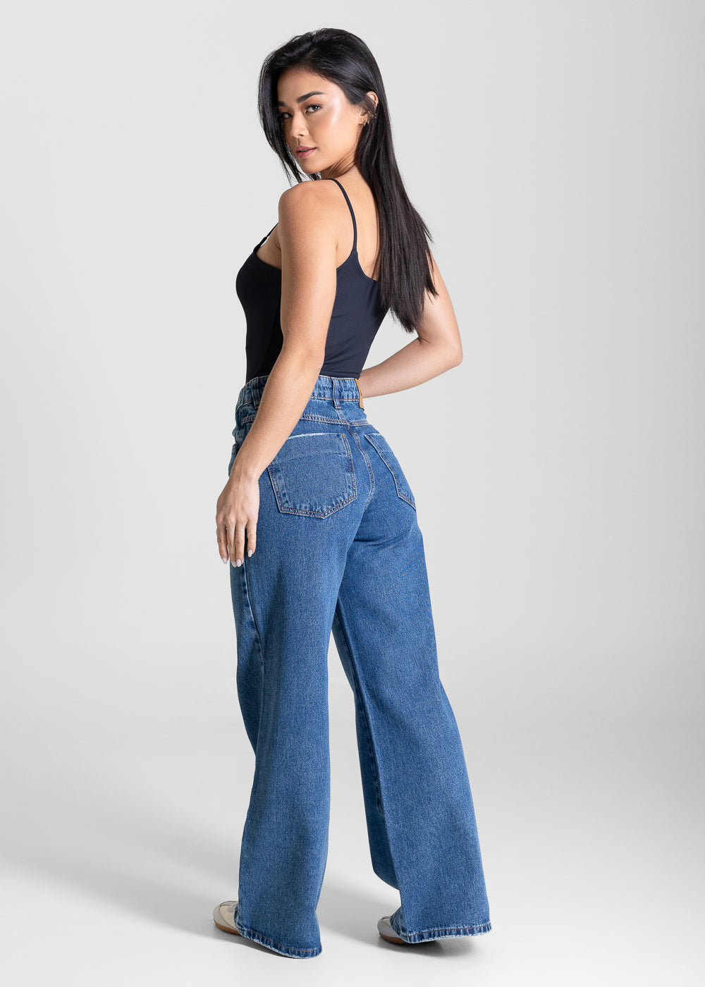 Calça Jeans Sawary Wide Leg Petit - 283657 AZUL