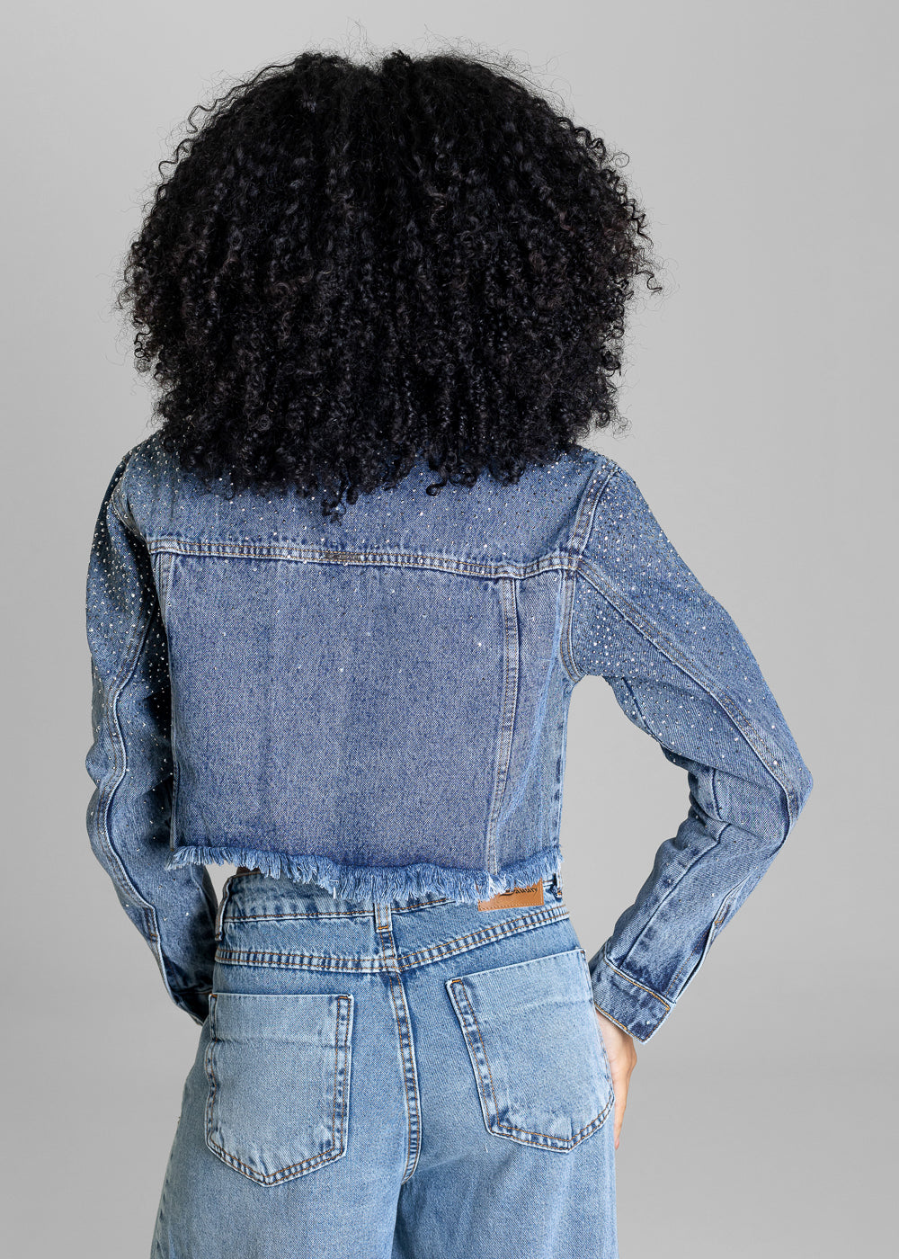 Jaqueta Jeans Sawary Brilho - 283658 AZUL