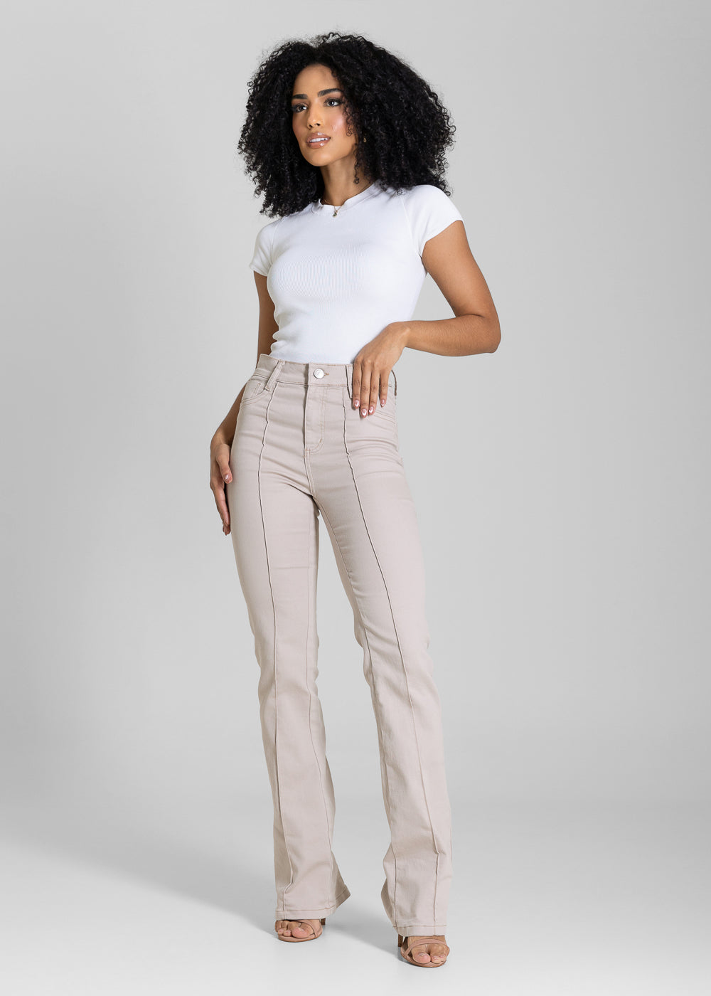 Calça Sarja Sawary Boot Cut - 283662 BEGE