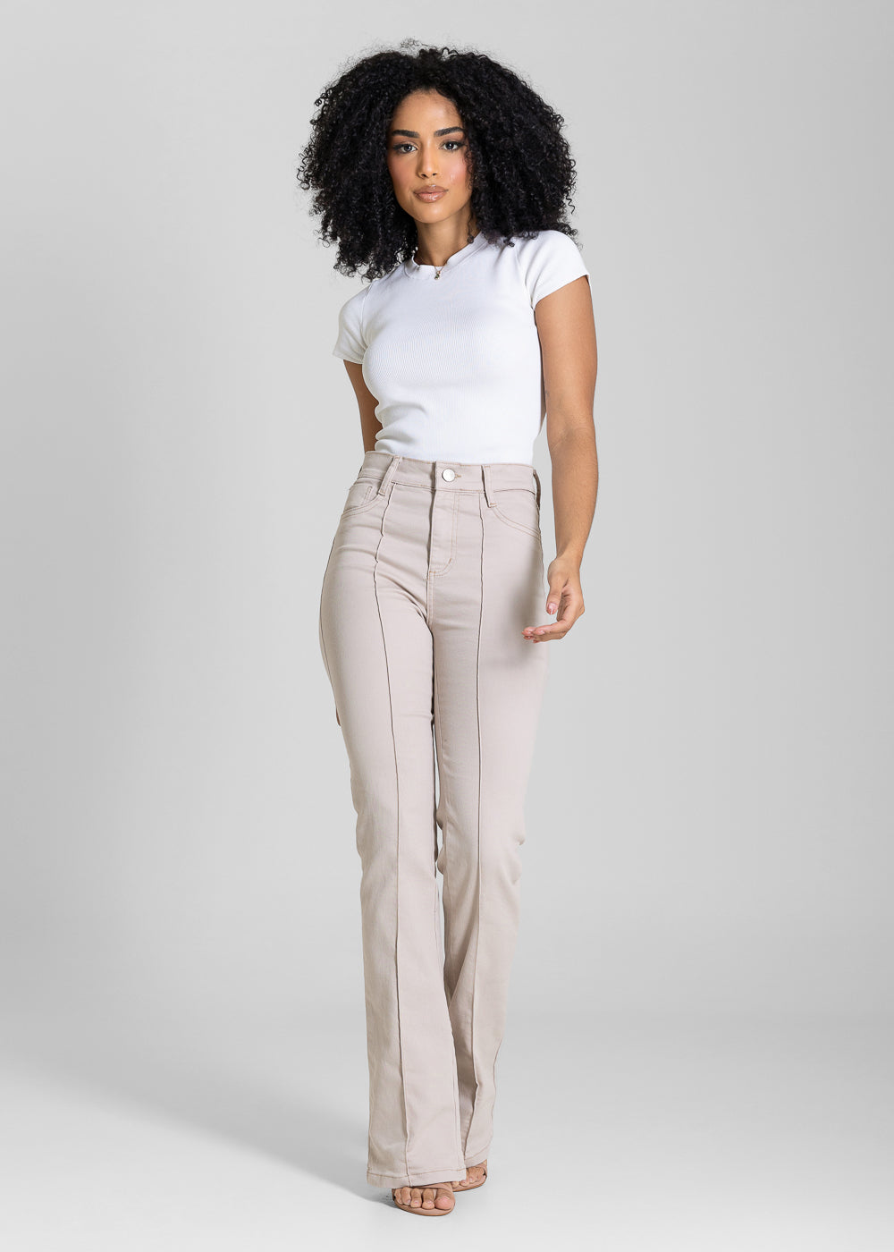 Calça Sarja Sawary Boot Cut - 283662 BEGE