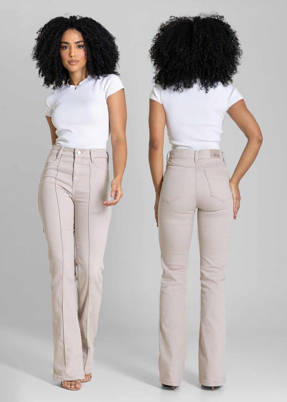 Calça Sarja Sawary Boot Cut - 283662 BEGE