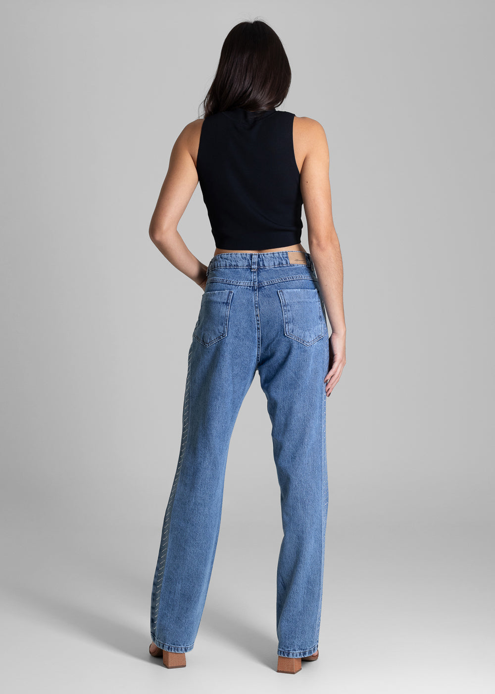 Calça Jeans Sawary Reta Brilho - 283674 AZUL