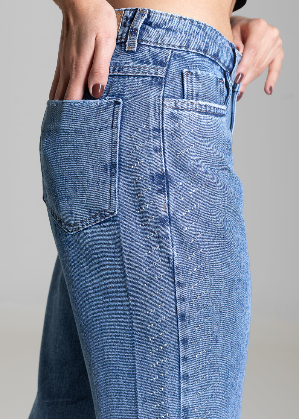 Calça Jeans Sawary Reta Brilho - 283674 AZUL