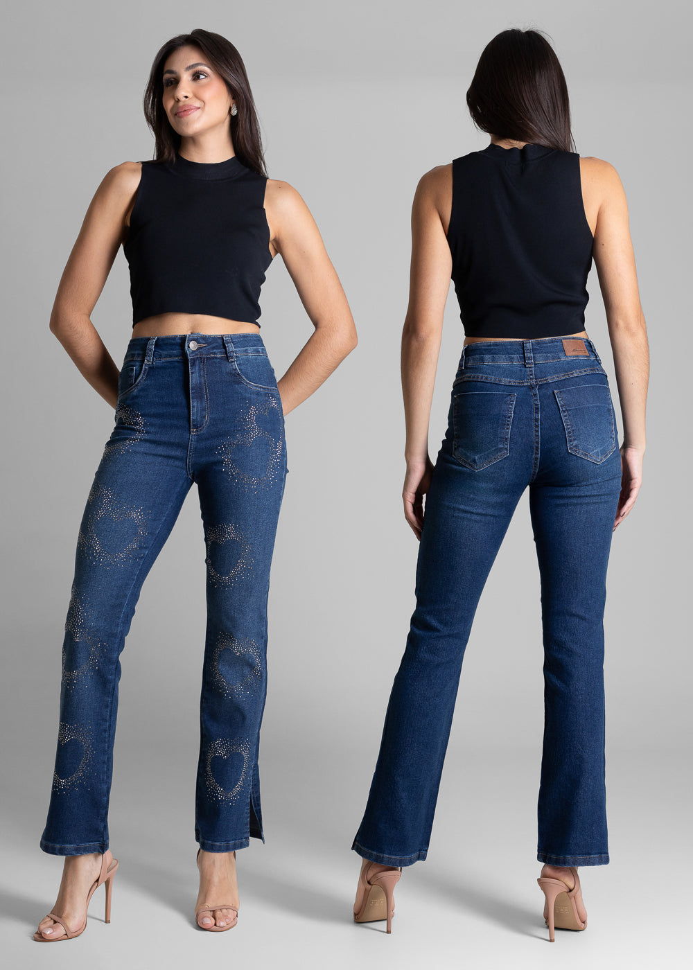 Calça Jeans Sawary Reta Brilho - 283677 AZUL