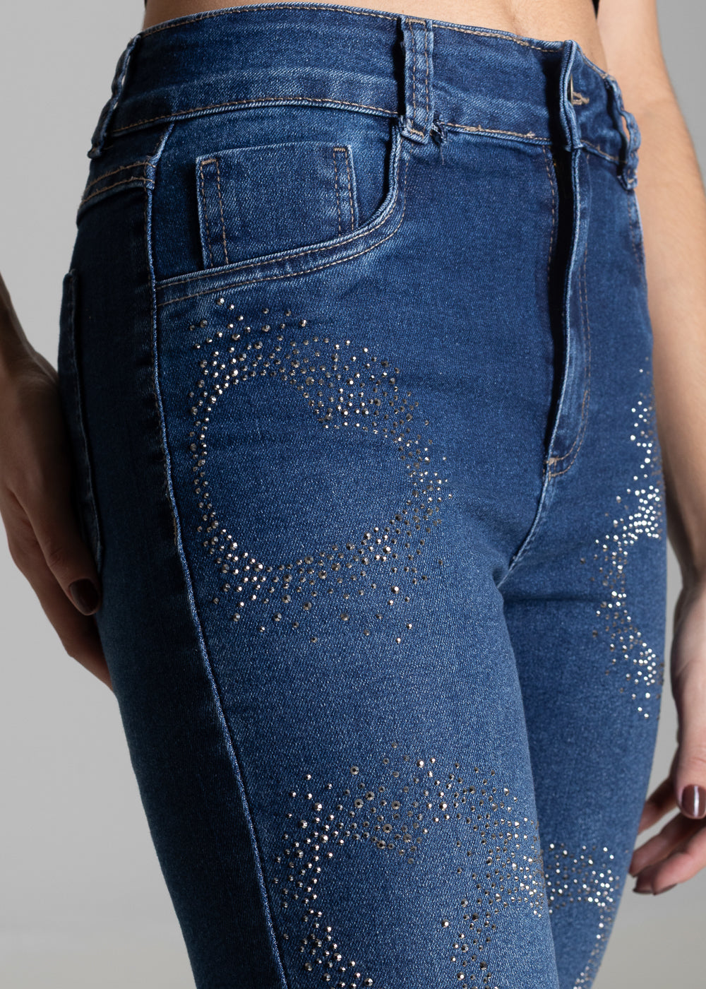 Calça Jeans Sawary Reta Brilho - 283677 AZUL