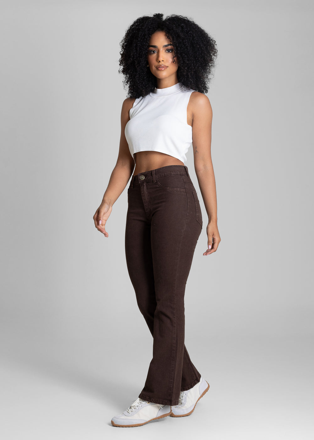 Calça Sarja Sawary Boot Cut - 283703 MARROM
