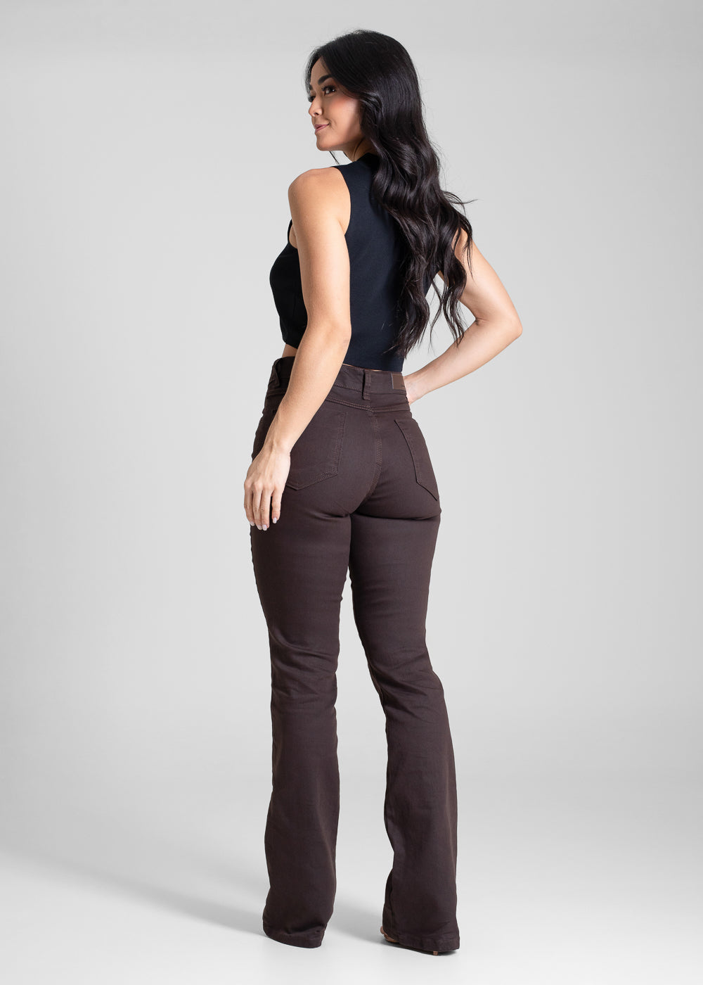 Calça Sarja Sawary Boot Cut - 283704 MARROM
