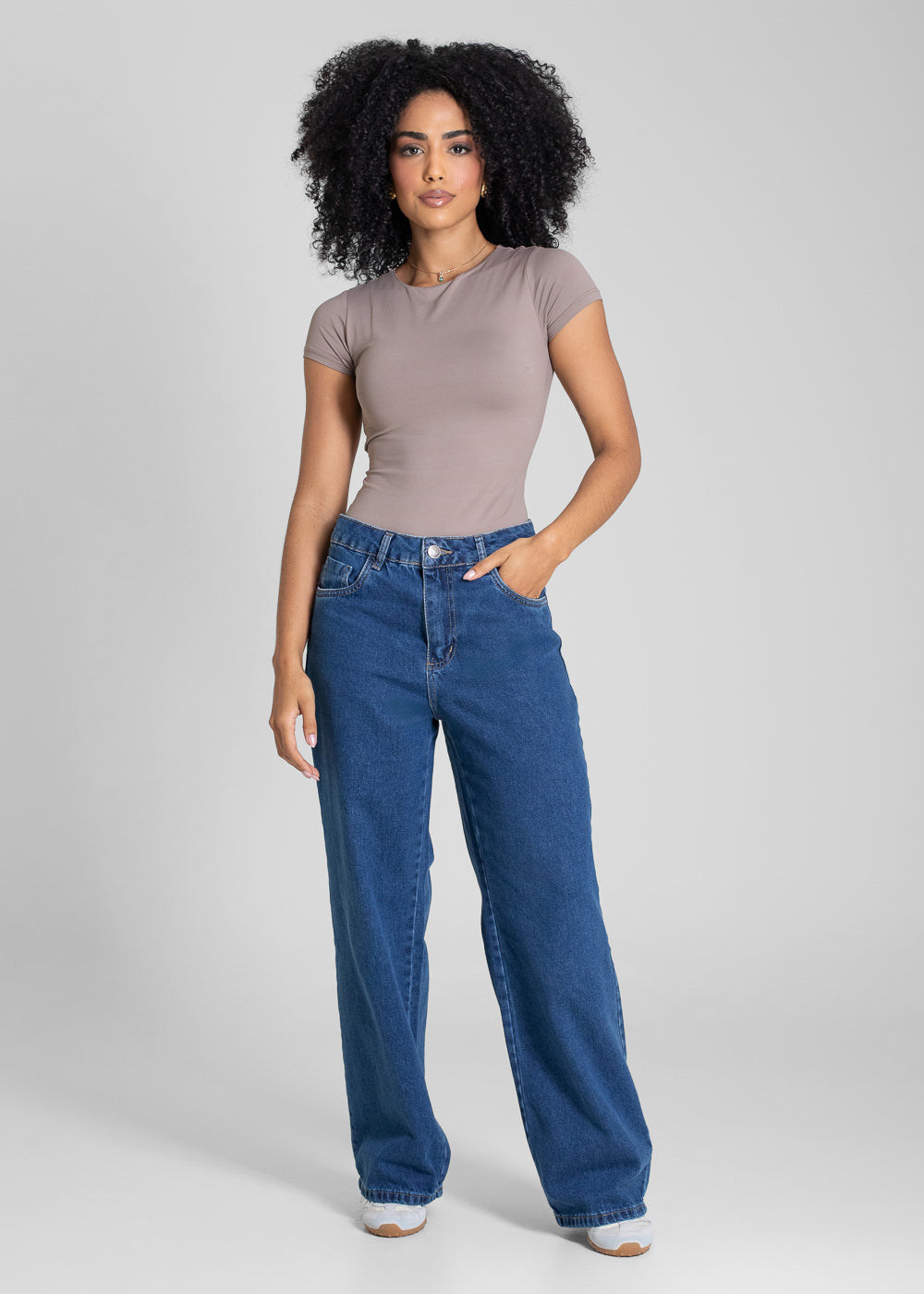 Calça Jeans Sawary Wide Leg Petit - 283708 AZUL