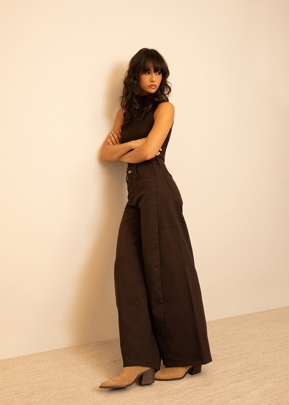 Calça Sarja Sawary Balloon - 283712 MARROM
