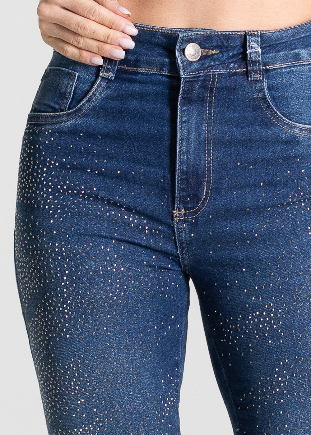Calça Jeans Sawary Reta Brilho - 283713 AZUL