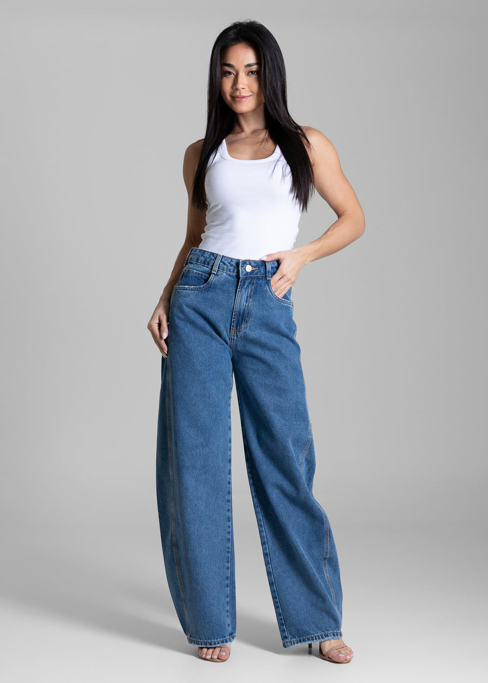 Calça Jeans Sawary Barrel - 283742 AZUL