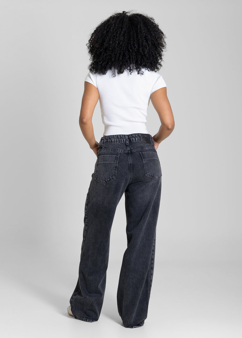 Calça Jeans Sawary Wide Leg Petit - 283745 PRETO