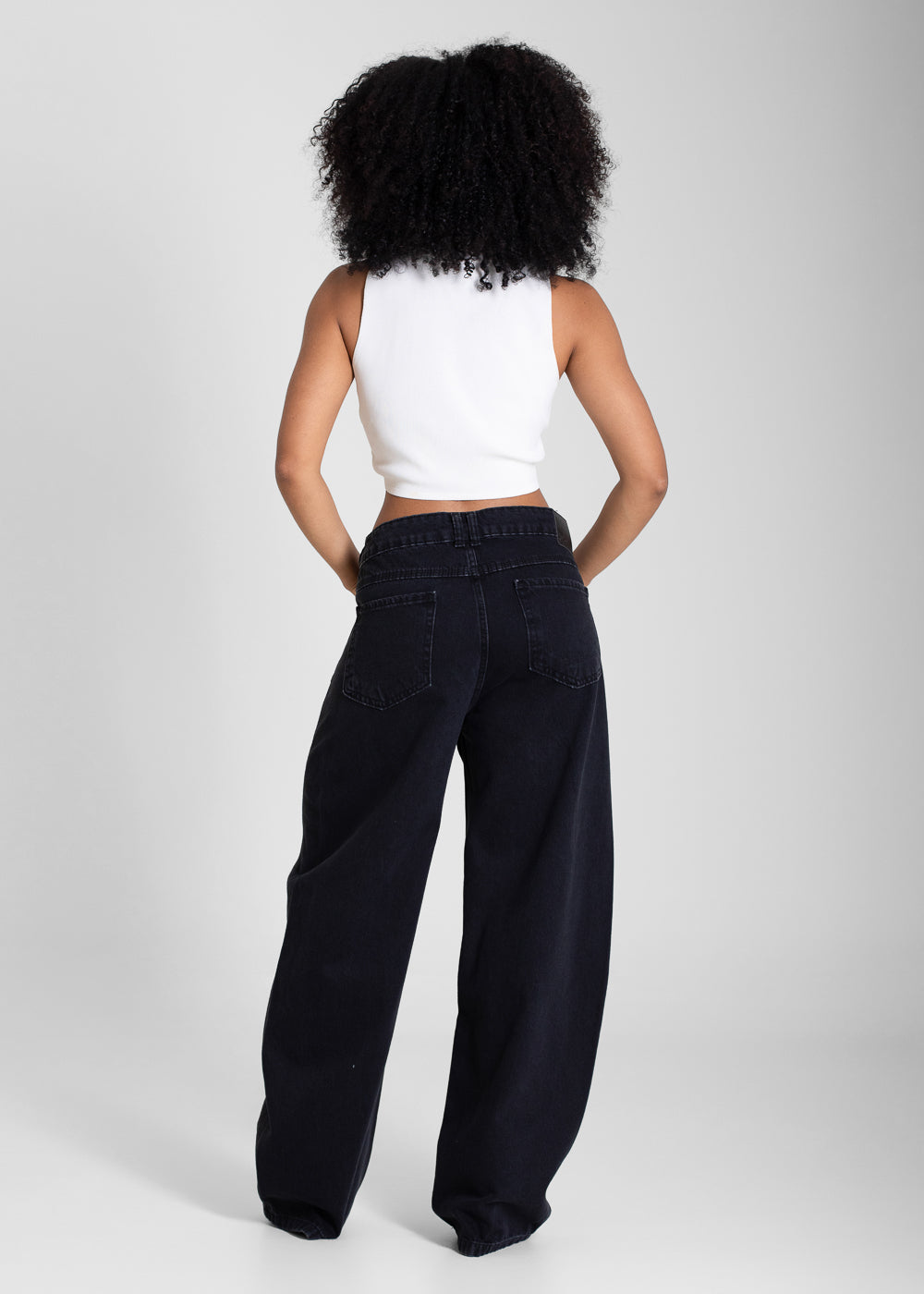 Calça Jeans Sawary Barrel - 283746 PRETO