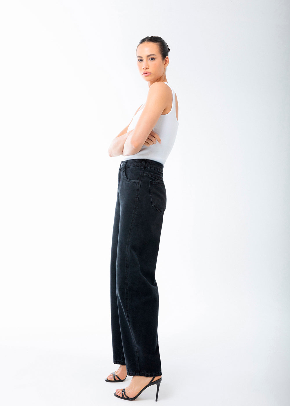Calça Jeans Sawary Barrel - 283746 PRETO