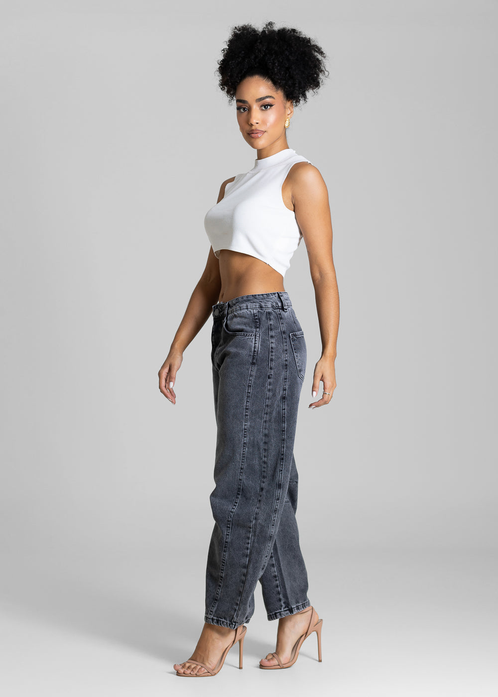 Calça Jeans Sawary Barrel - 283747 PRETO