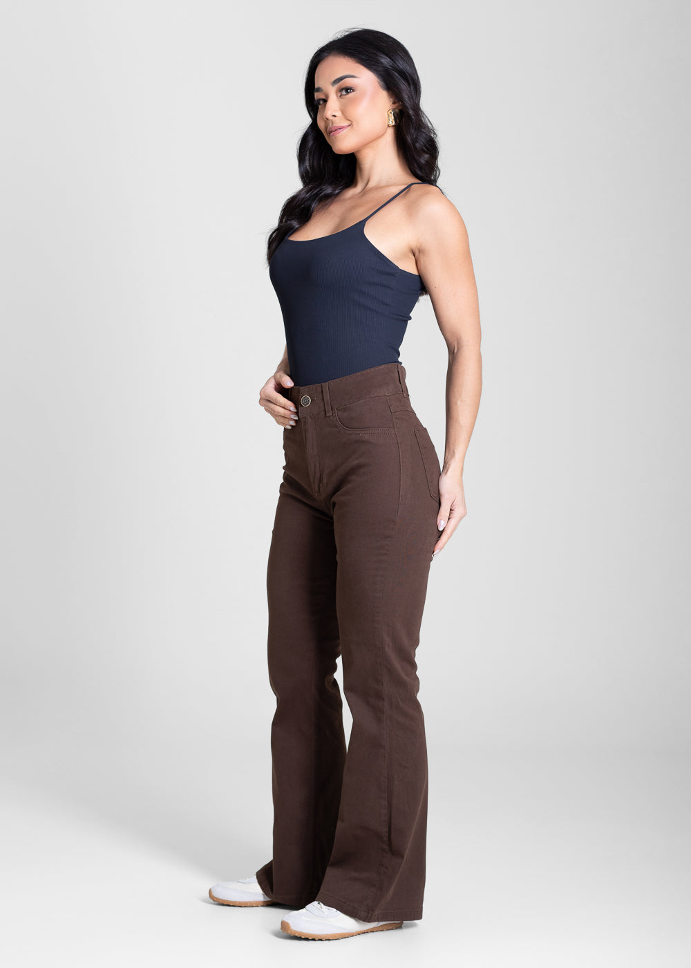 Calça Sarja Sawary Flare Petit - 283748 MARROM