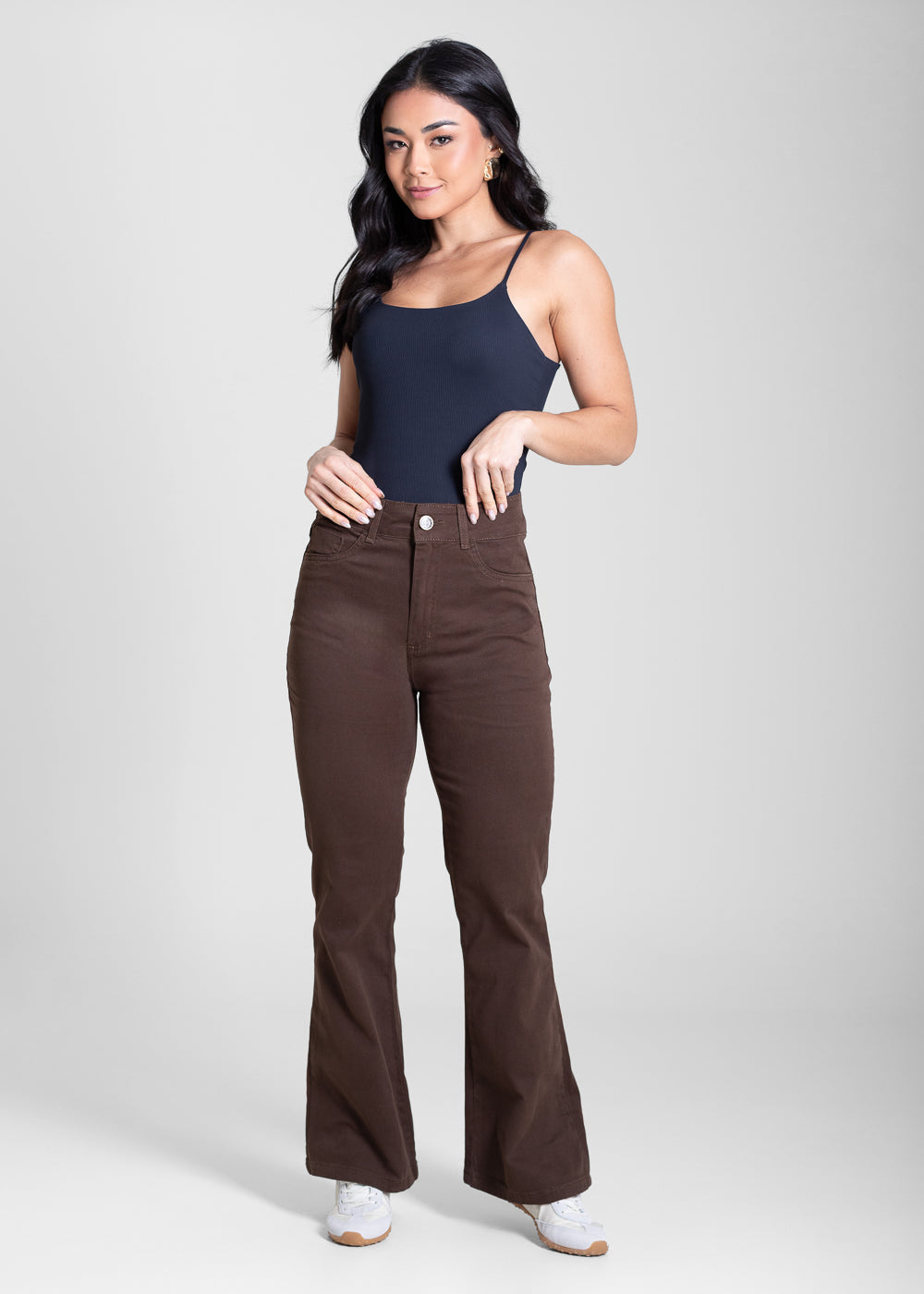Calça Sarja Sawary Flare Petit - 283748 MARROM