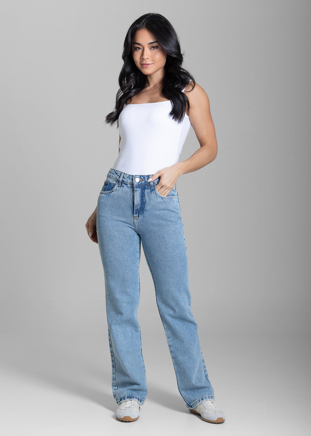 Calça Jeans Sawary Wide Leg Petit - 283761 AZUL