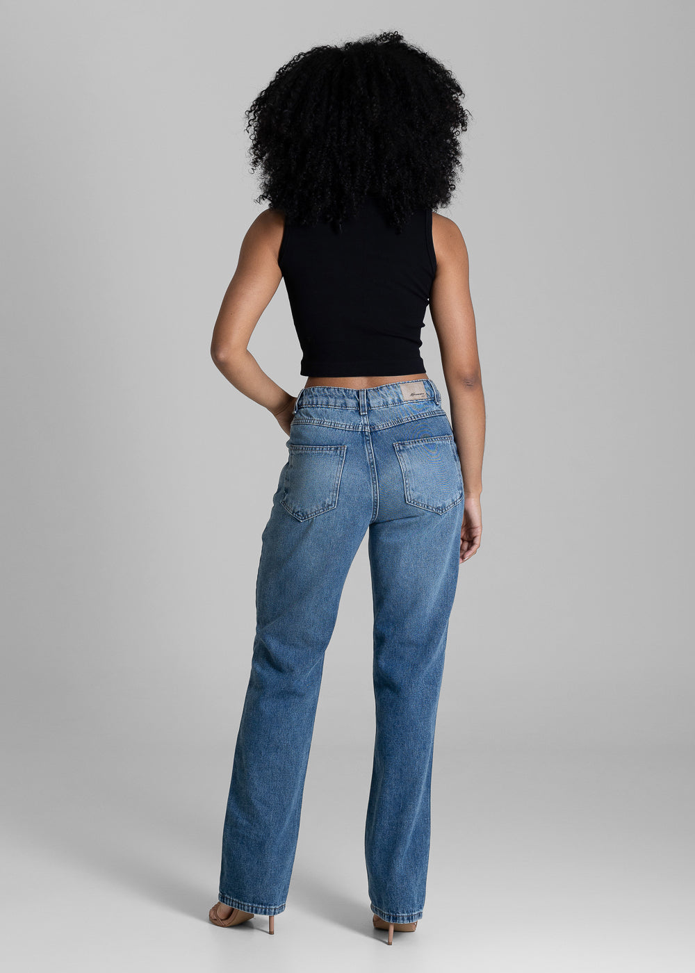 Calça Jeans Sawary Reta Cós Transpassado - 283771 AZUL