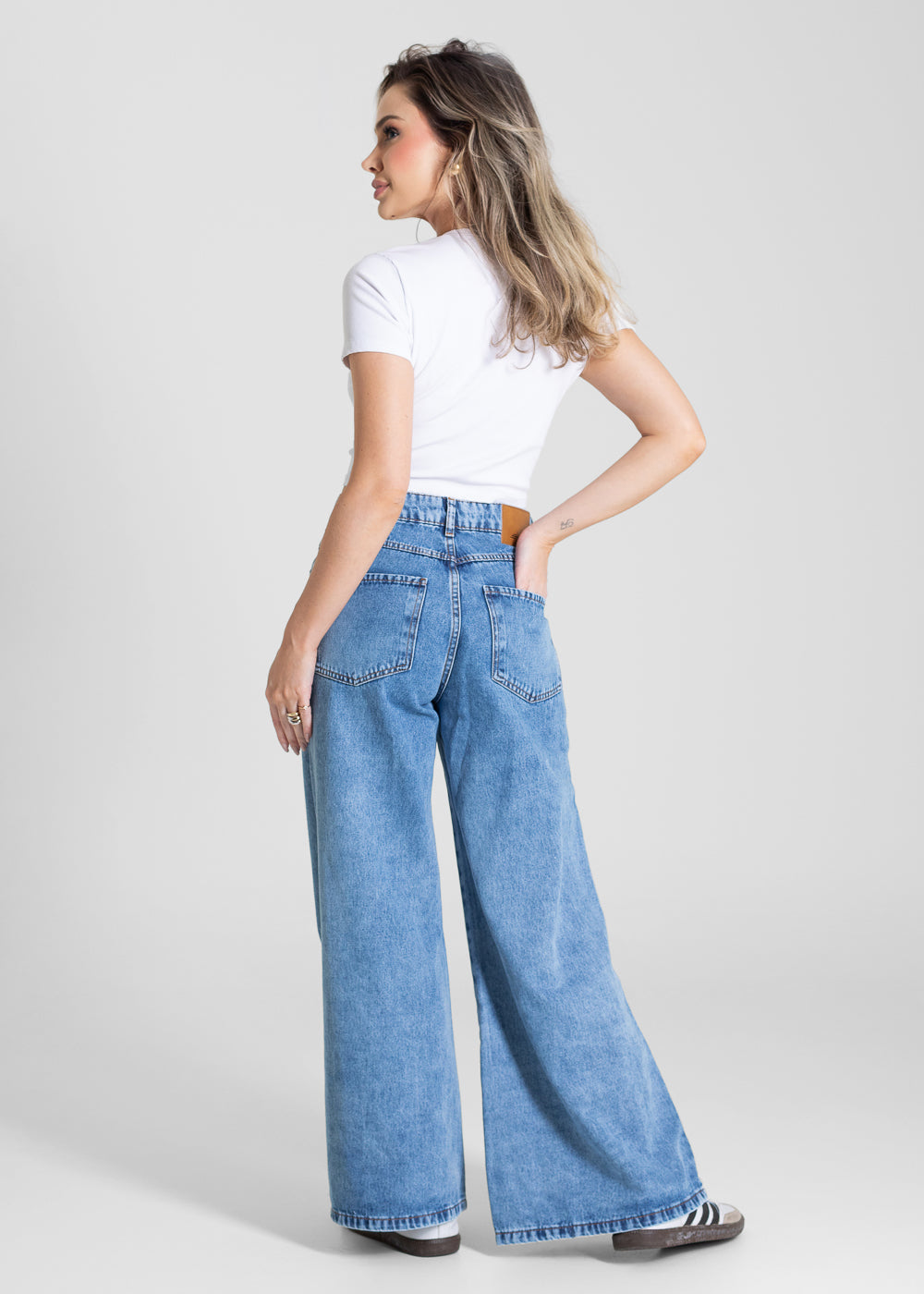 Calça Jeans Sawary Super Wide Leg Petit -283779 AZUL