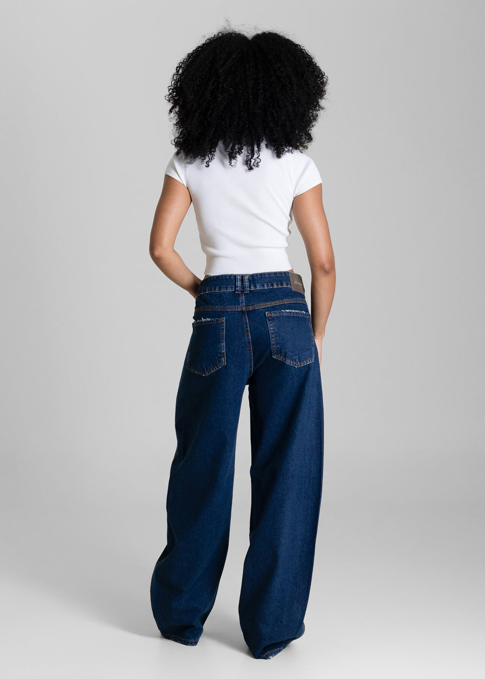 Calça Jeans Sawary Barrel Brilho - 283815 AZUL