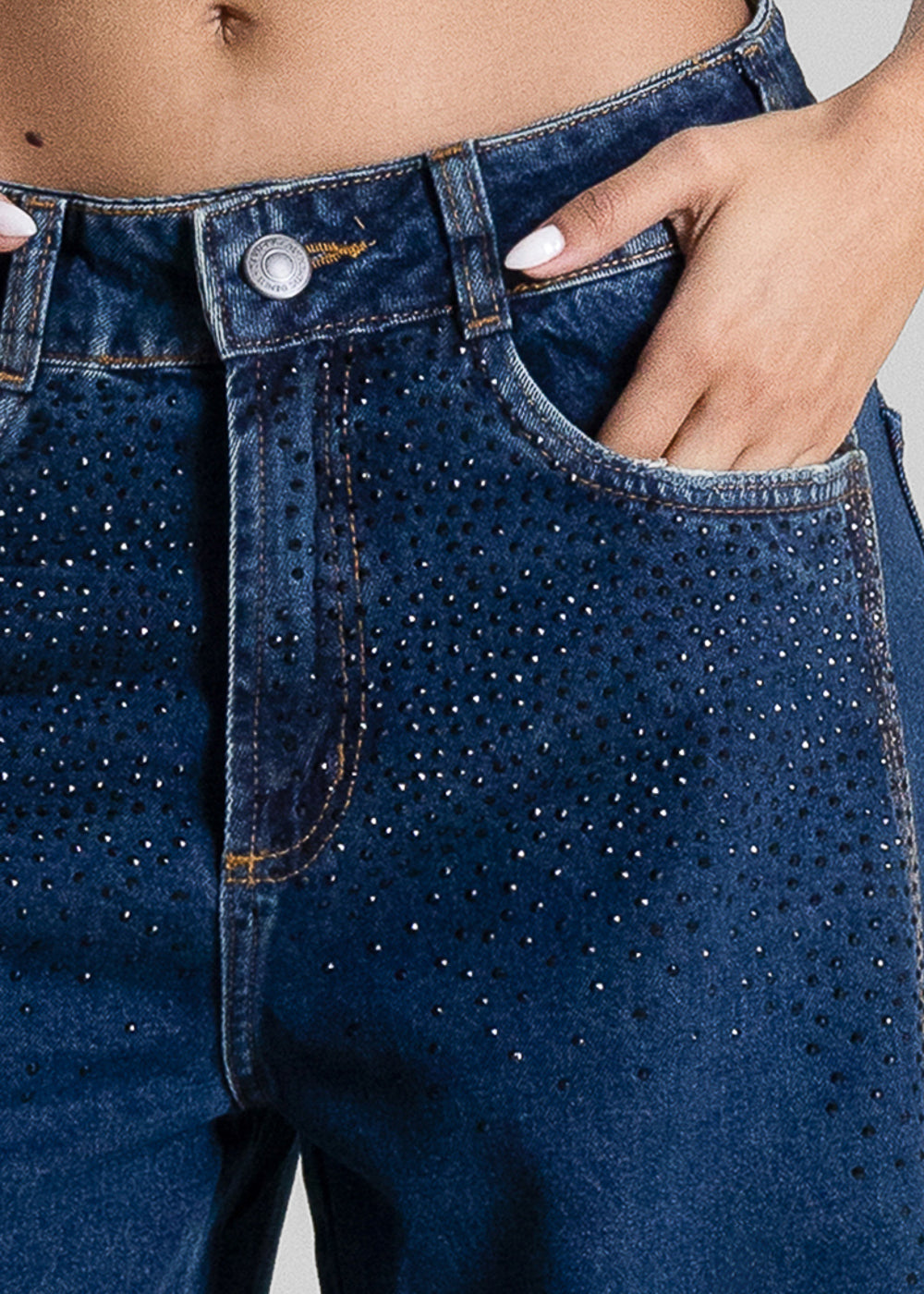 Calça Jeans Sawary Barrel Brilho - 283815 AZUL