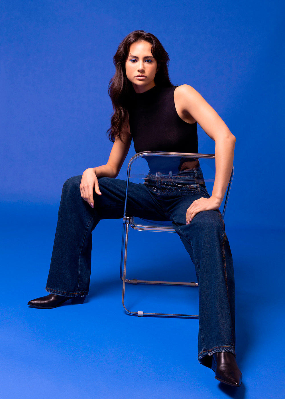 Calça Jeans Sawary Barrel Brilho - 283815 AZUL