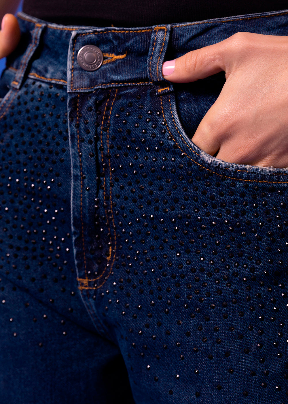 Calça Jeans Sawary Barrel Brilho - 283815 AZUL