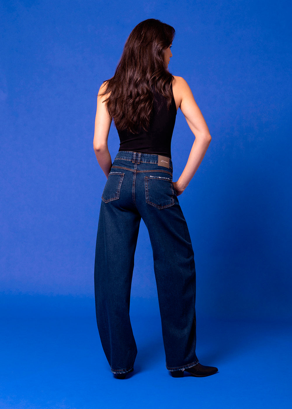 Calça Jeans Sawary Barrel Brilho - 283815 AZUL