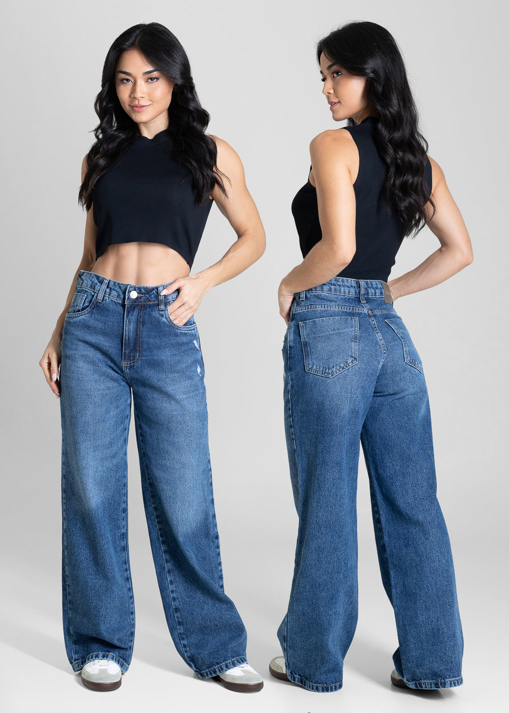 Calça Jeans Sawary Wide Leg Petit - 283818 AZUL
