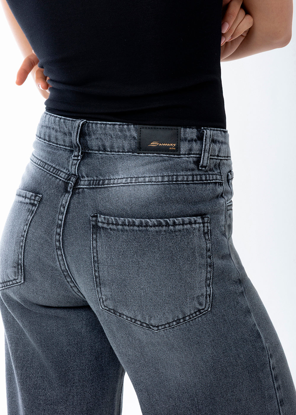 Calça Jeans Sawary Wide Leg - 283820 PRETO