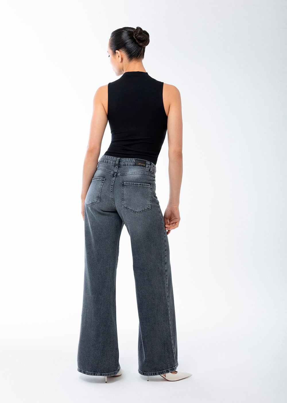 Calça Jeans Sawary Wide Leg - 283820 PRETO