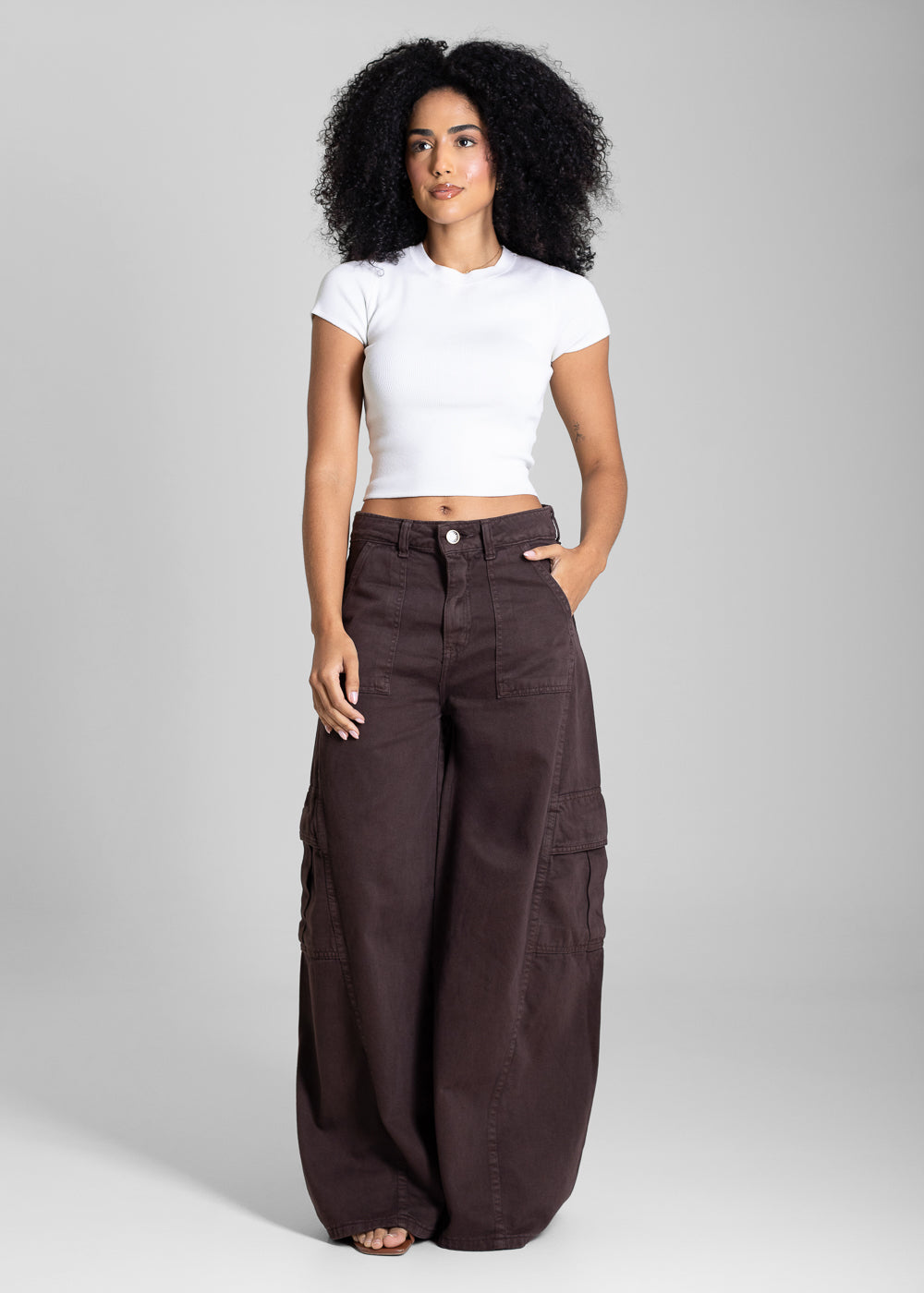 Calça Sarja Sawary Balloon - 283843 MARROM
