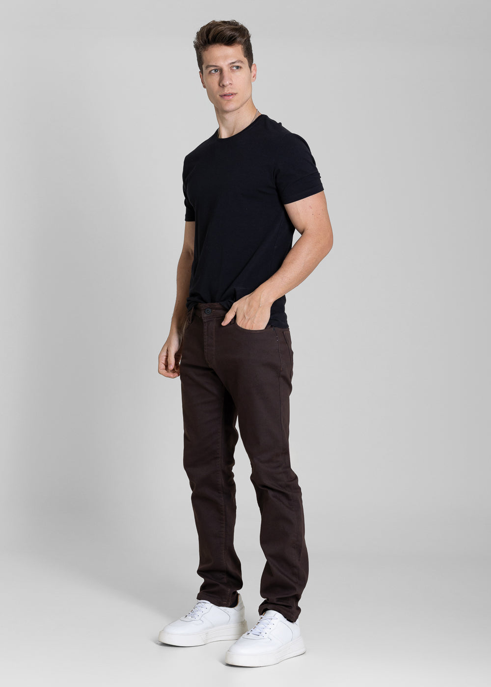 Calça Sarja Sawary Slim - 283854 MARROM