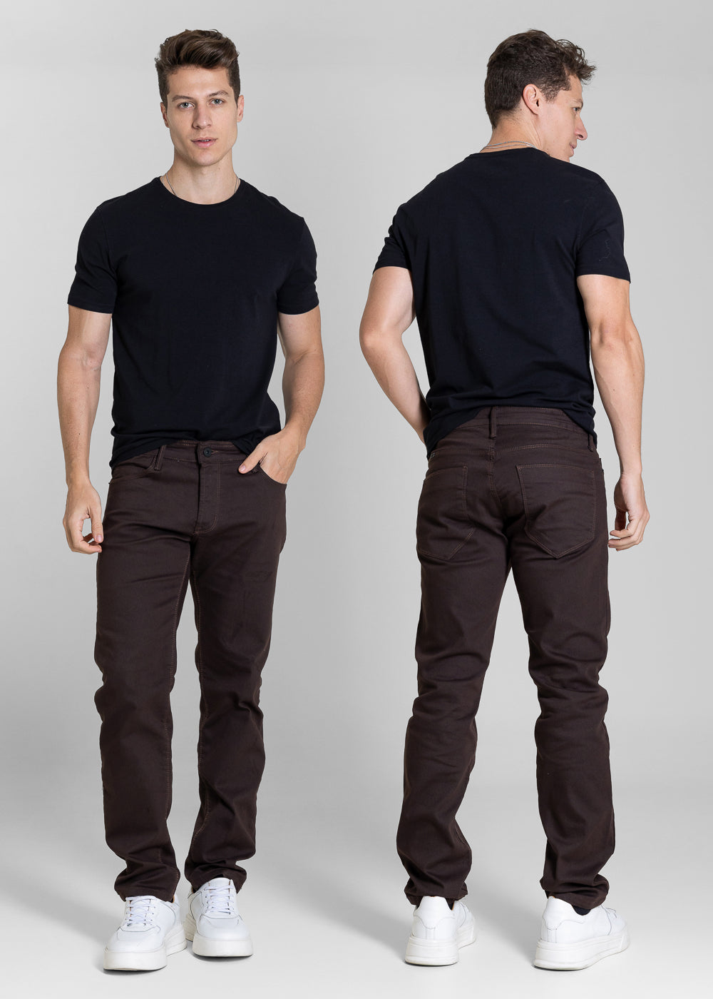 Calça Sarja Sawary Slim - 283854 MARROM