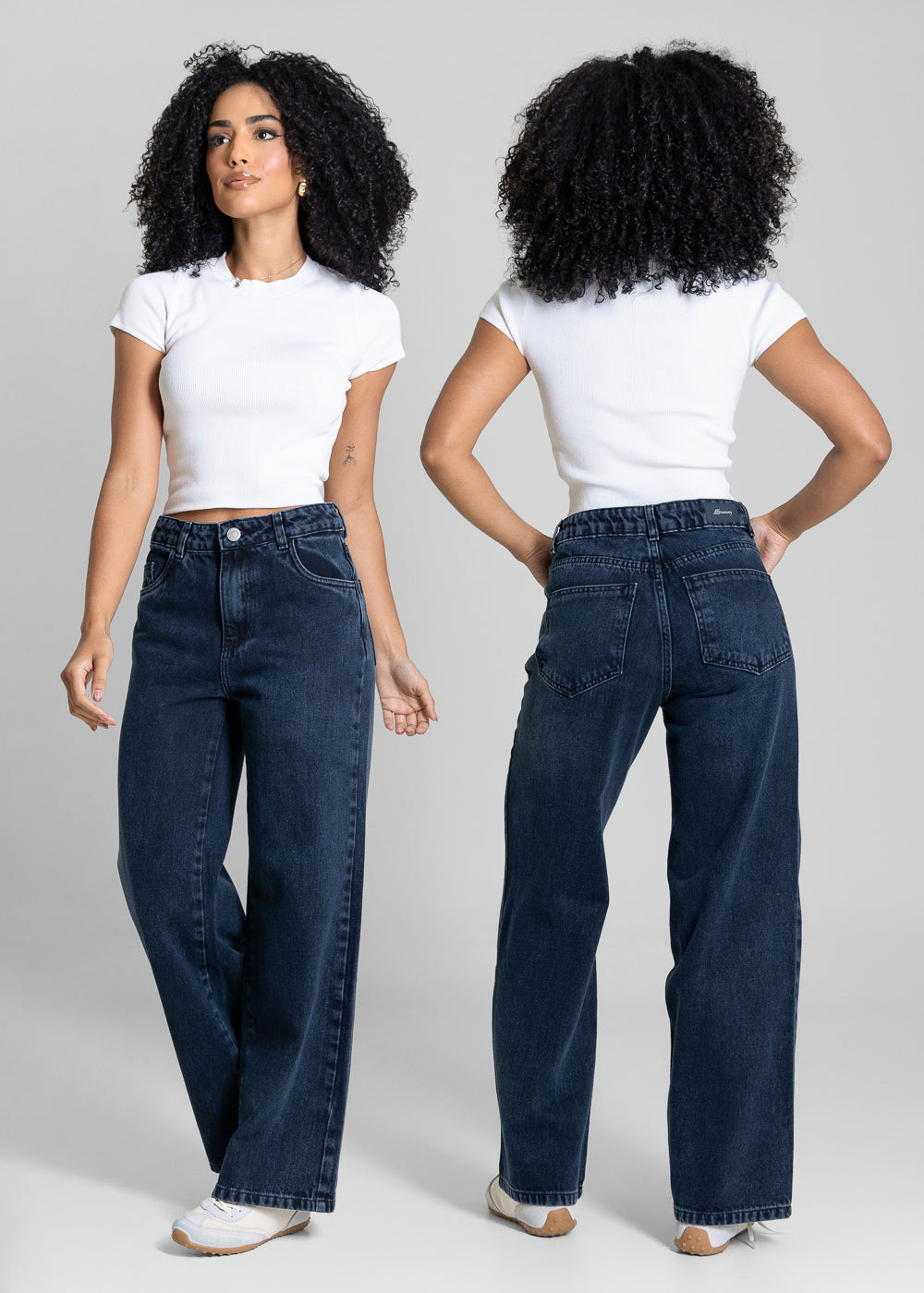 Calça Jeans Sawary Wide Leg Petit - 283895 PRETO