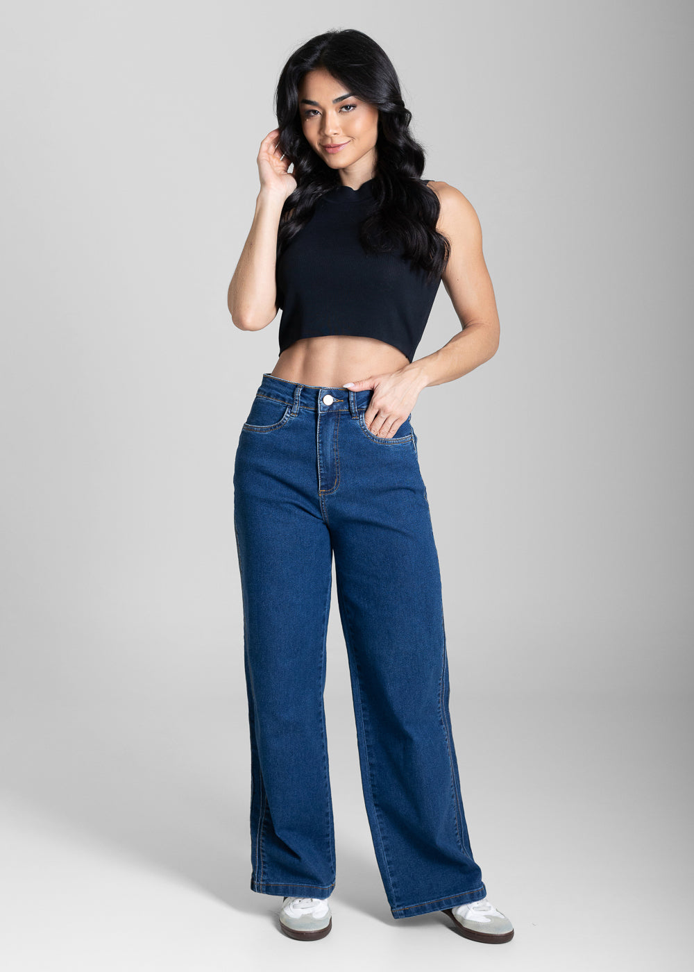 Calça Jeans Sawary Wide Leg Petit - 283919 AZUL