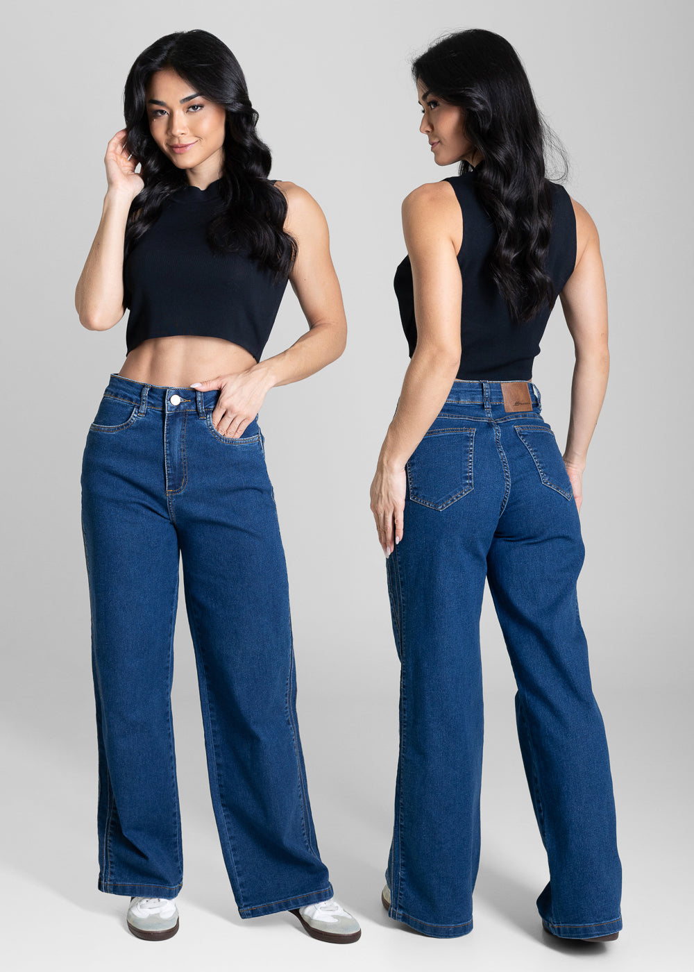 Calça Jeans Sawary Wide Leg Petit - 283919 AZUL