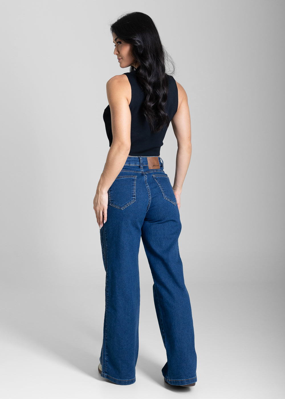 Calça Jeans Sawary Wide Leg Petit - 283919 AZUL