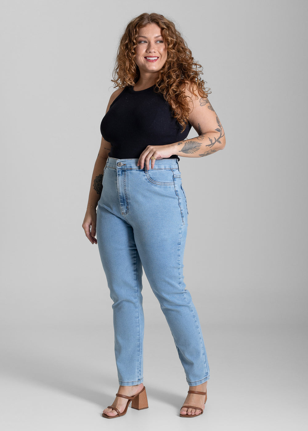 Calça Jeans Sawary Cigarrete Plus Size - 283934 AZUL